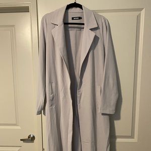 Missguided light gray trench coat/duster